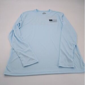 Vapor Apparel Patriotic Long Sleeve Mens Size M Blue Fishing Outdoors SPF 50